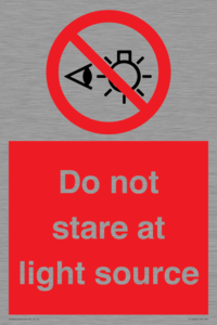 Do not stare at light source